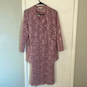 Oleg Cassini light pink formal dress with jacket. Size 4